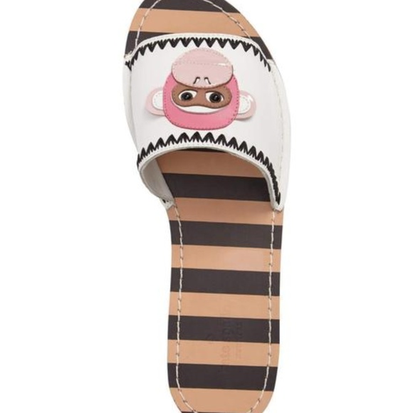 Kate Spade White Inyo "Monkey" Slides - Picture 6 of 7